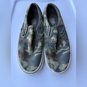 VANS Camo/Skull Slip-On Sneakers